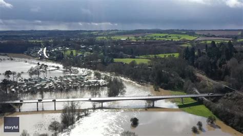 Drone Footage Shows Scale Of River Severn Flooding In Bridgnorth