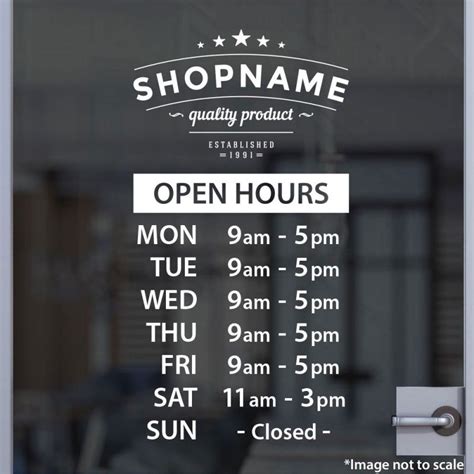 Open Hours With Logo Style 07 Shop Signage Opening Hours Sign Shop