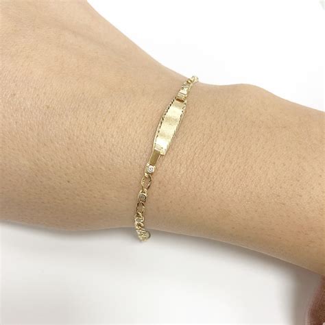 Pulsera Oro 18kt Para Bebé Con Placa Girbes Joyas