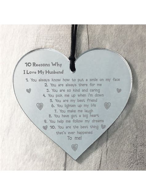Reasons Why I Love My Husband Heart Valentines Anniversary T