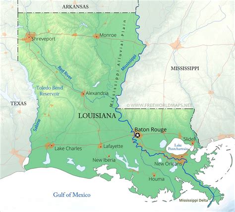Louisiana Map With Cities And Rivers Alyssa Marianna
