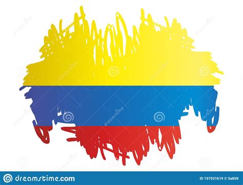 Flag Of Colombia Republic Of Colombia Vector Illustration Stock