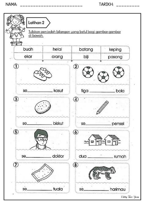 Untuk melihat topik pelajaran yang. Penjodoh Bilangan Latihan Bahasa Melayu Tahun 1 2020