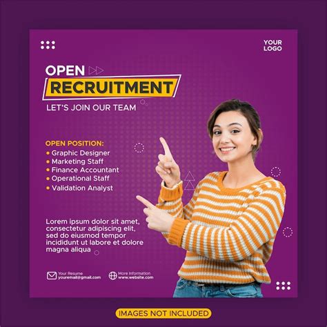 Premium Vector Open Recruitment Design Template For Social Media