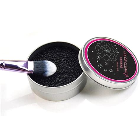 Dry Cleaning Sponge Tin Box Makeup Brush Cleaner Cosmetic Fashion Women