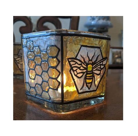 Bumble Bee Honeycomb Candle Jar Etsy