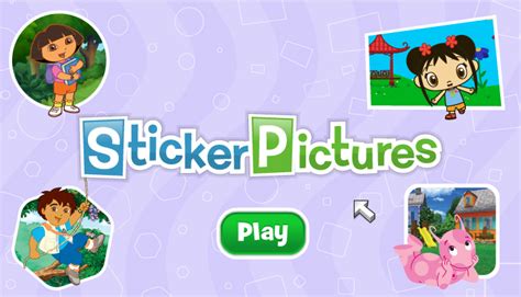 Nick Jr Sticker Pictures Flash Game Free Download Borrow And