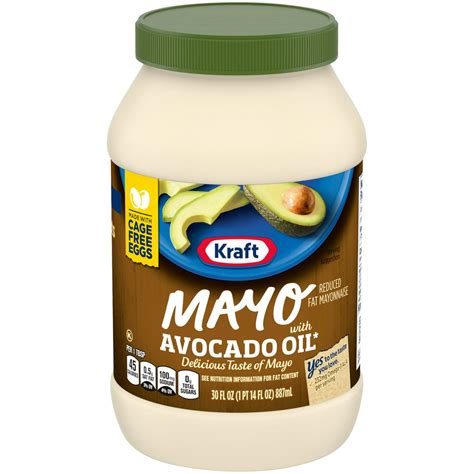 Kraft Mayo With Avocado Oil Reduced Fat Mayonnaise 30 Fl Oz Jar