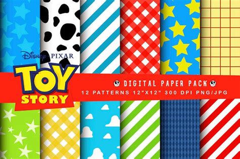Toy Story Patterns Digital Paper Scrapbooking Etsy