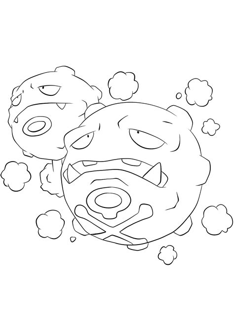 Weezing No110 Pokemon Generation I All Pokemon Coloring Pages