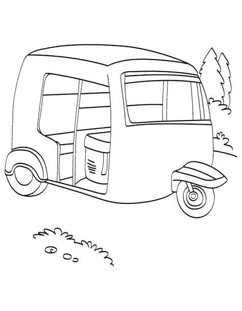 Download or print this amazing coloring page: Printable auto rickshaw coloring page | Coloring pages ...