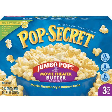 Pop Secret Popcorn Jumbo Pop Movie Theater Butter Microwave Popcorn