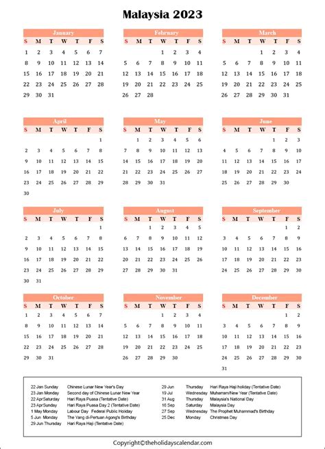 Malaysia Calendar 2023 Archives The Holidays Calendar