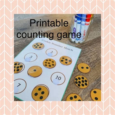Cookie Counting Printable Homeschool Game Etsy