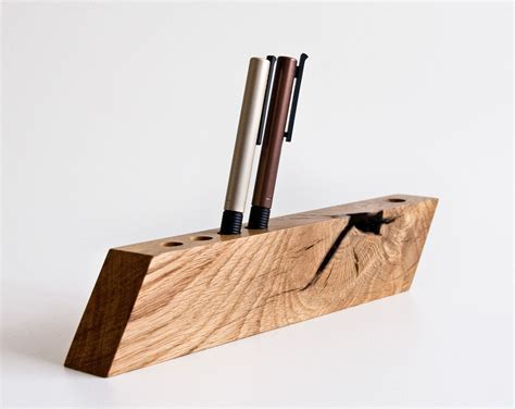 Rustic Wooden Pen Holder For Desk Handmade Fountain Pen Etsy