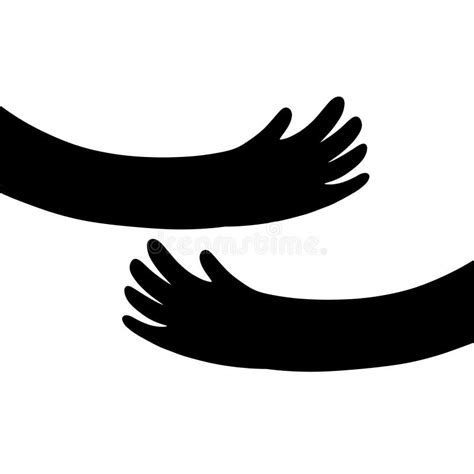 Silhouette Of Hugging Hands Concept Of Support And Care Stock Vector