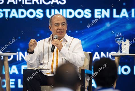 Former Mexican President Felipe Calderon Speaks Editorial Stock Photo