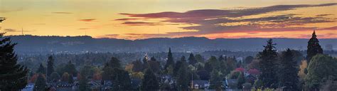 Sunset Over Portland Oregon Cityscape Panorama Photograph By Jit Lim
