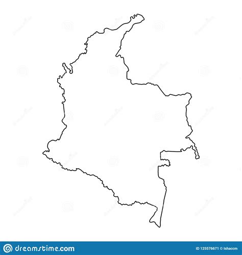 Ejemplo Del Vector Del Mapa Del Esquema De Colombia Ilustración Del