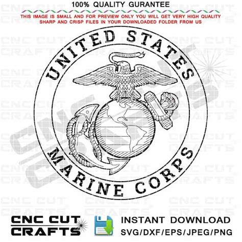 Us Marine Corps Logo Svg Insignia Emblem Monogram Cnc Laser Etsy
