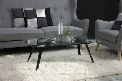 Jbbcn 36in modern round glass coffee table decor with 2 tier tempered glass boards & metal frame, cocktail table with large storage space, suitable for dining room, tea, home (black) $179.99. Clear Glass Coffee Table with Black Metal Legs | FADS