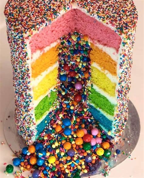 Rainbow Explosion Birthday Cake Rainbow Sprinkle Cakes Sprinkle Cake