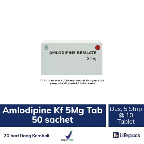 Jual Amlodipine Kf Mg Tablet Obat Hipertensi Lifepack