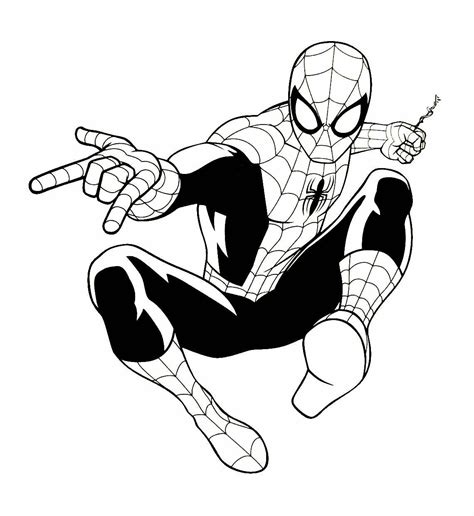 Spiderman Coloring Book Page Spiderman Comic Spiderman Stencil