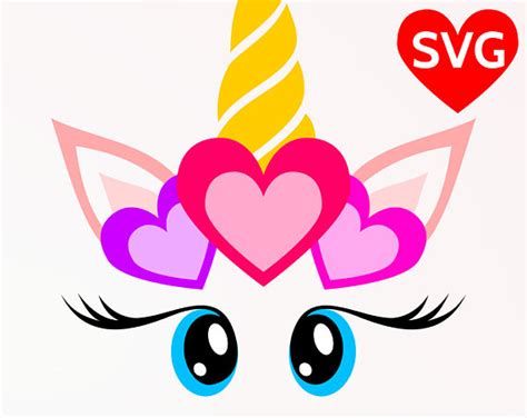 The free cricut valentine's day card svg downloadable files are not to be used for resale or for profit. SVG Love Unicorn Face with Hearts, Valentine's Day SVG ...