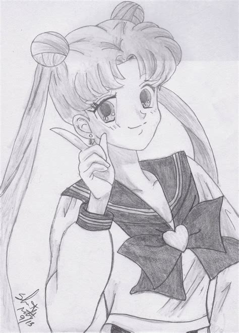 Usagi From Sailor Moon Commission Sketch Finished By Shelandrystudio On