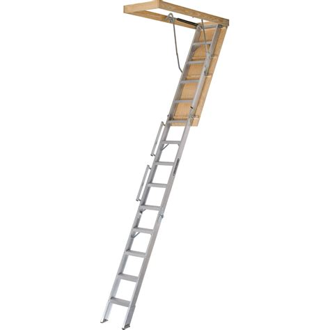 Louisville Ladder Al228p 10 Ft 12 Ft Aluminum Attic Ladder 350 Lbs