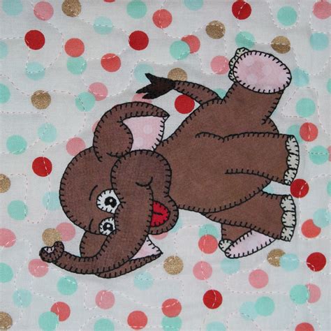 Asian Elephant Pdf Applique Pattern Baby Quilt Pattern