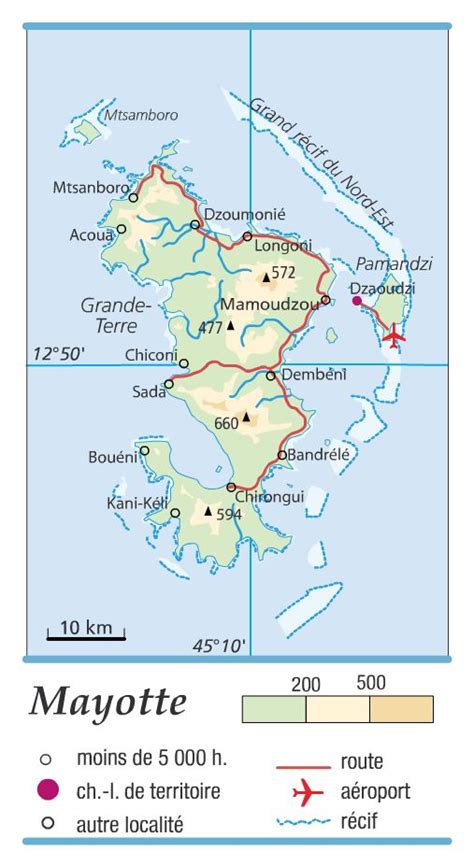 Carte De Mayotte Mayotte Carte Des Villes Relief Politique Routes