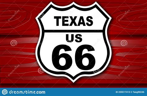 Usa Route 66 Vintage Road Sign For Texas State Stock Illustration