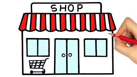 How To Draw A Shop How To Draw A Market Easy Step By Step Youtube