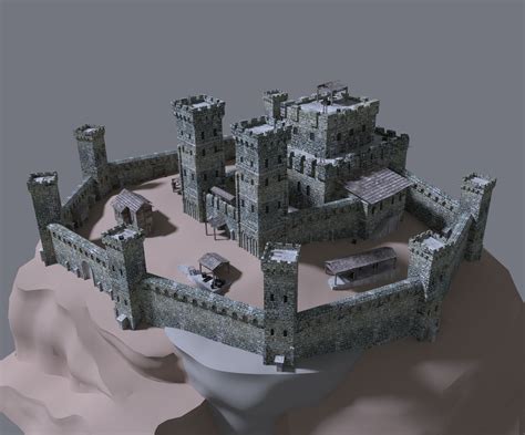 3d Medieval Castle Exterior Cgtrader