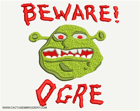 Beware Ogre Embroidery Design Ogre Machine Embroidery Designs