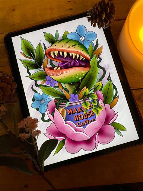 Little Shop Of Horrors Audrey Junior Musical Tattoo Style Etsy Uk
