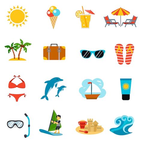 Free Vector Summer Icons Set