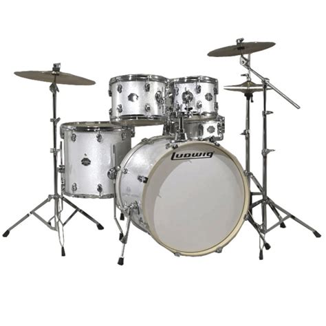 Ludwig Element Drive 5 Piece 22 Inch Drum Kit White Sparkle Gear4music