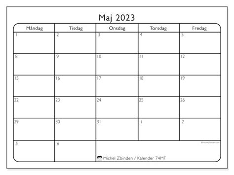 Kalender Maj 2023 För Att Skriva Ut “74ms” Michel Zbinden Fi
