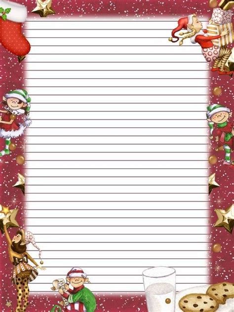Christmas Themed Writing Paper For A School Project Or Your Letters To