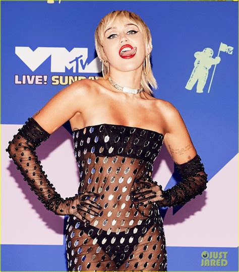 Miley Cyrus Wears Completely Sheer Dress For VMAs Red Carpet Photo MTV