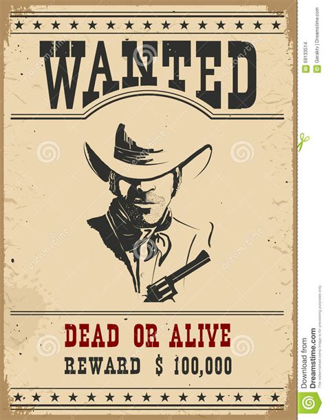 Wanted Postervector Western Illustration Stock Vector Illustration