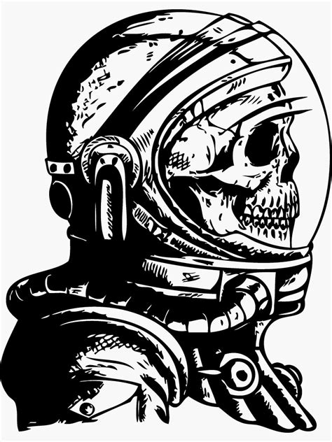 Astronaut Skull Sticker By Connorstout Redbubble