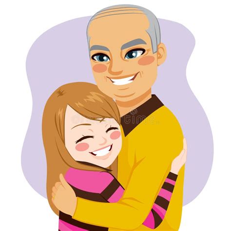 girl hugging grandfather stock vector illustration of granddaughter 71883290
