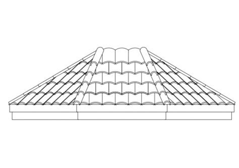 Roof Tiles Elevation Free Cads