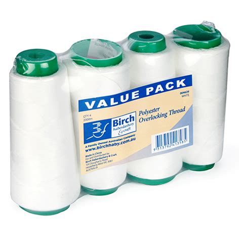 Birch Overlocking Thread Value Pack 4 X 2000 Metre Spools Fashion