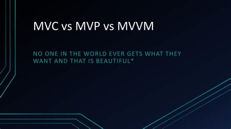 You are not explicitly required to credit the artist (daniel maland). PPT - MVC vs MVP vs MVVM PowerPoint Presentation, free ...