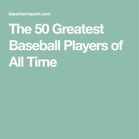 List Of Greatest Baseball Players Of All Time